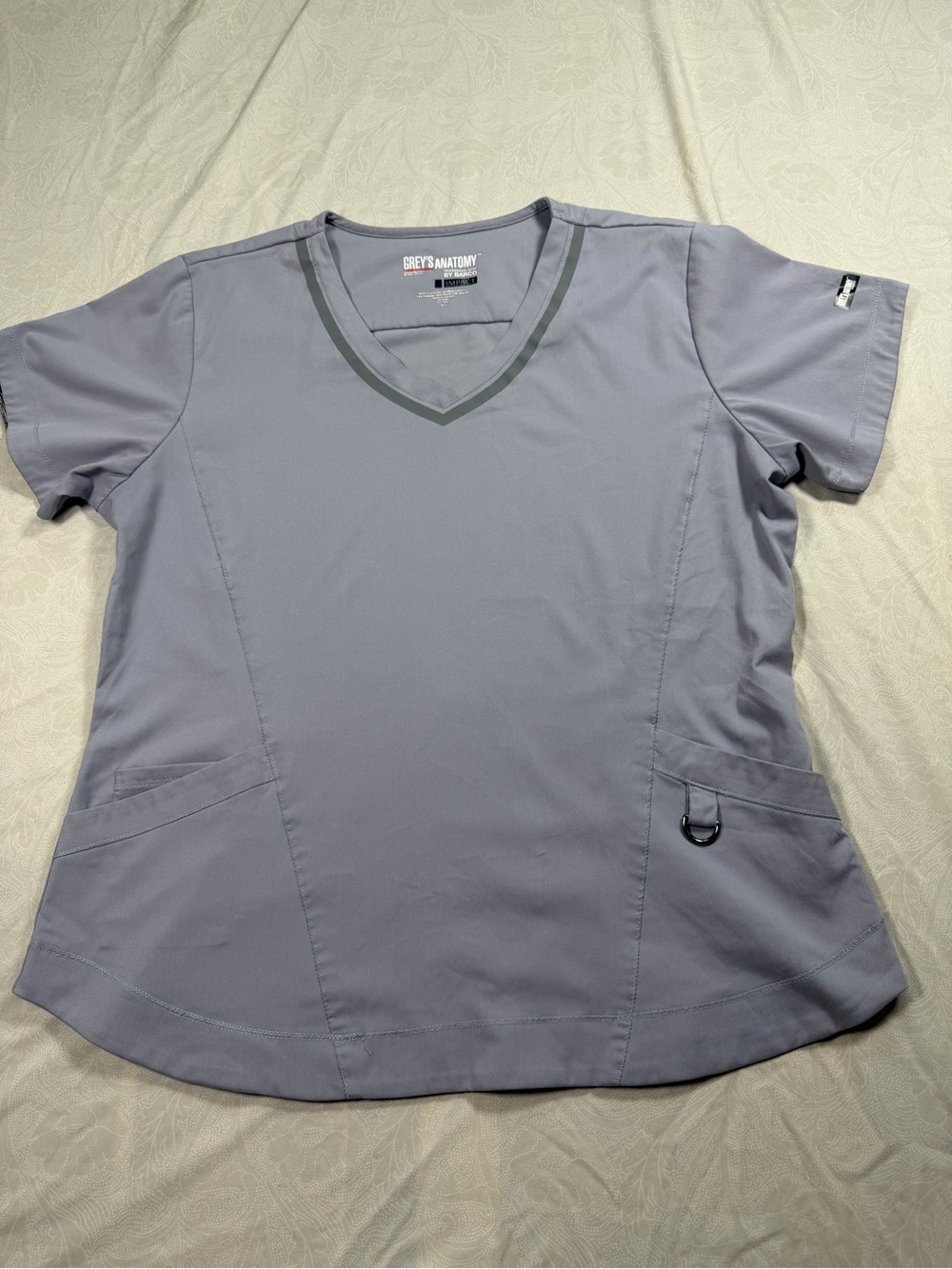 Grey’s Anatomy by Barco Impact Scrub Top XL Light Gray Women’s Medical Uniform